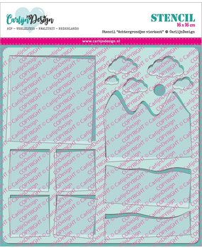 CarlijnDesign Stencil Achtergrondjes Vierkant (CDSC-0008) (DISCONTINUED)