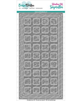 CarlijnDesign Snijmallen DL Slimline Kaart 4 Chocolade Alfabet (CDSN-0082) (DISCONTINUED)