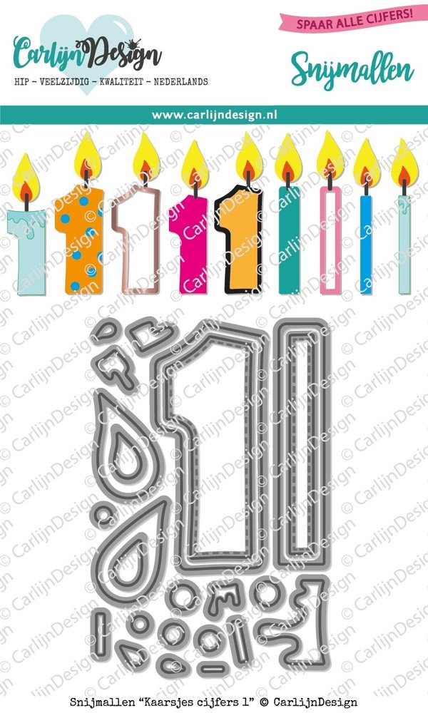 CarlijnDesign Dies Candles Numbers 1 (CDSN-0089) (DISCONTINUED) CarlijnDesign Dies Candles Numbers 1 (CDSN-0089) (DISCONTINUED)
