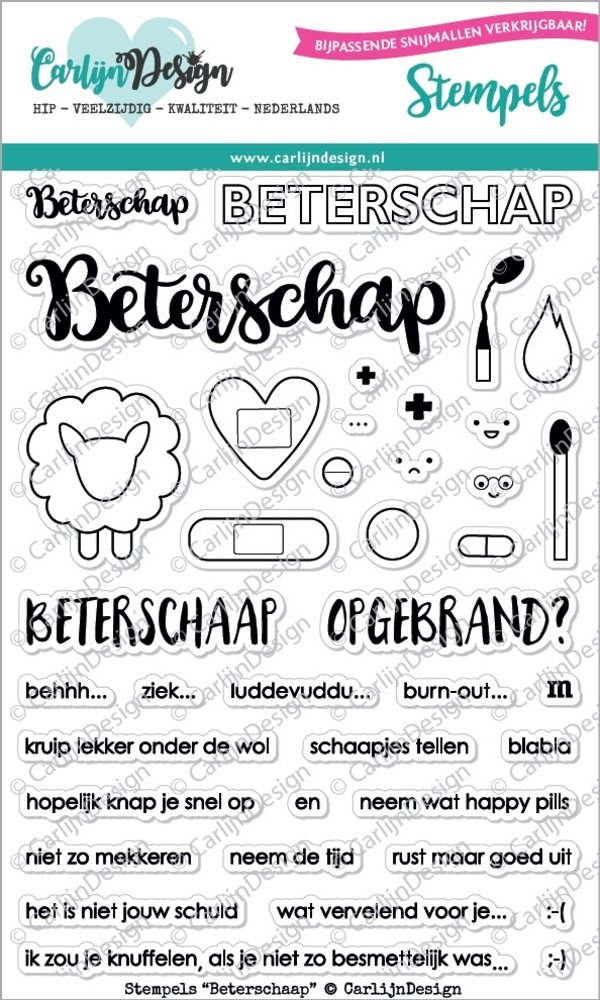 CarlijnDesign Stempels Beterschaap/Beterschap (CDST-0022) (DISCONTINUED) CarlijnDesign Stempels Beterschaap/Beterschap (CDST-0022) (DISCONTINUED)