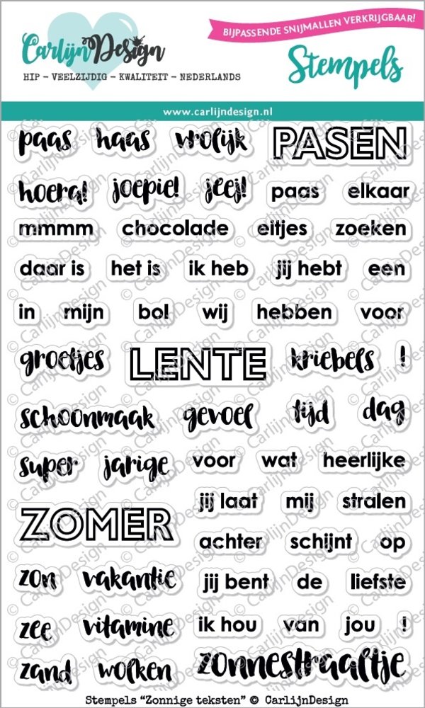 CarlijnDesign Stempels Zonnige Teksten (CDST-0023) (DISCONTINUED)