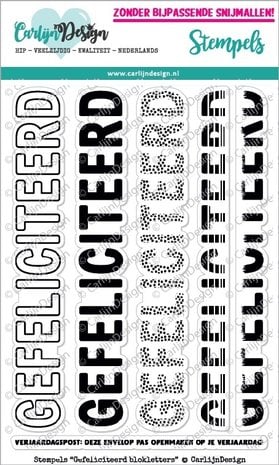 CarlijnDesign Clear Stamps Gefeliciteerd Blokletters (CDST-0041) (DISCONTINUED) CarlijnDesign Clear Stamps Gefeliciteerd Blokletters (CDST-0041) (DISCONTINUED)