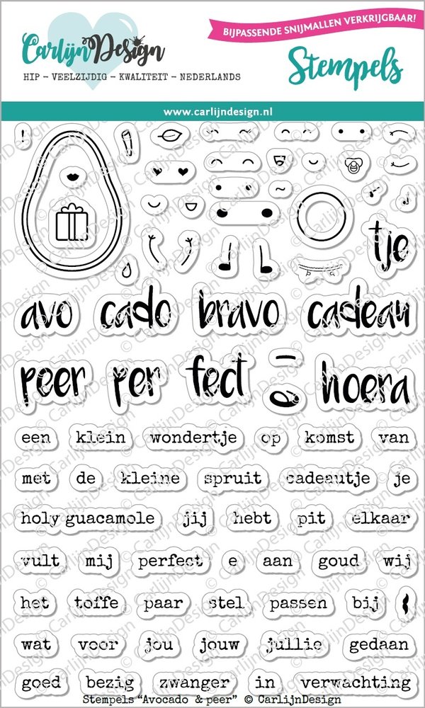 CarlijnDesign Stempels Avocado & Peer (CDST-0057) (OUTLET) CarlijnDesign Stempels Avocado & Peer (CDST-0057) (OUTLET)