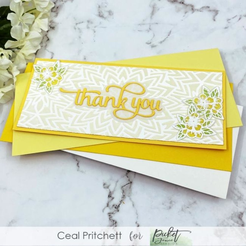 Picket Fence Studios Slim Line Center Flower 4x10 Inch Stencil (SC-235) (OUTLET) Picket Fence Studios Slim Line Center Flower 4x10 Inch Stencil (SC-235) (OUTLET)