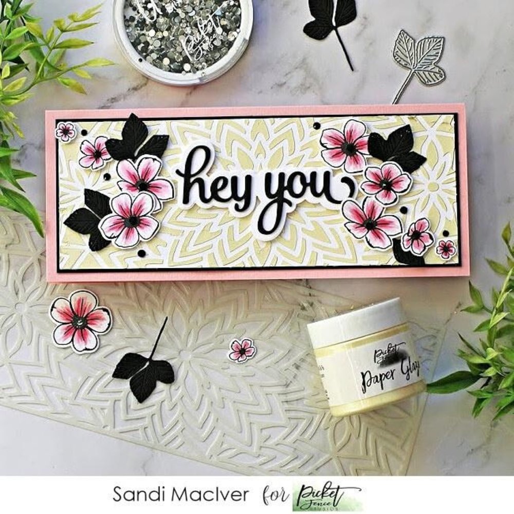 Picket Fence Studios Slim Line Center Flower 4x10 Inch Stencil (SC-235) (OUTLET) Picket Fence Studios Slim Line Center Flower 4x10 Inch Stencil (SC-235) (OUTLET)