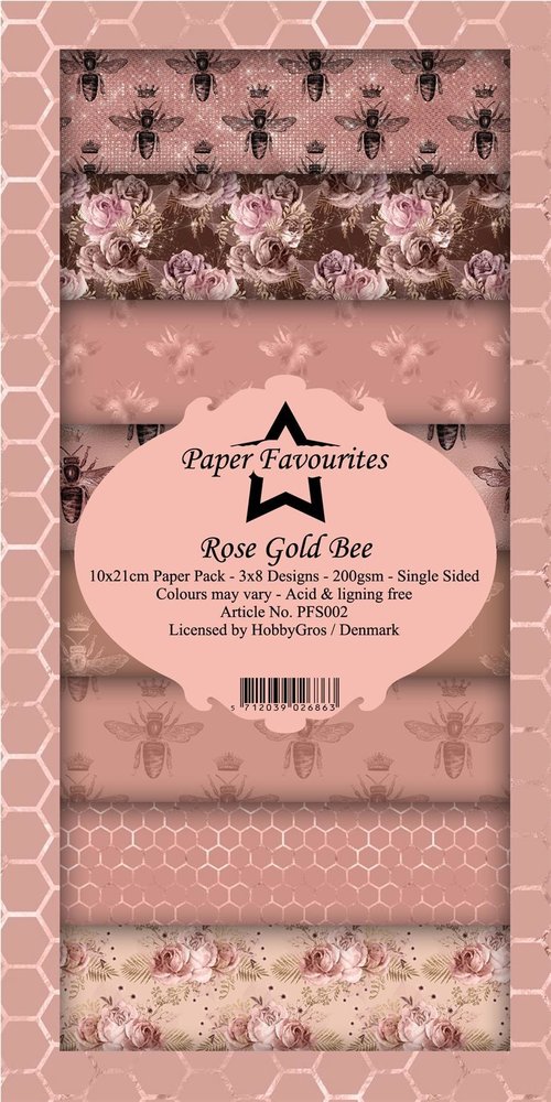 Paper Favourites Rose Gold Bee Slim Paper Pack (PFS002) (DISCONTINUED)