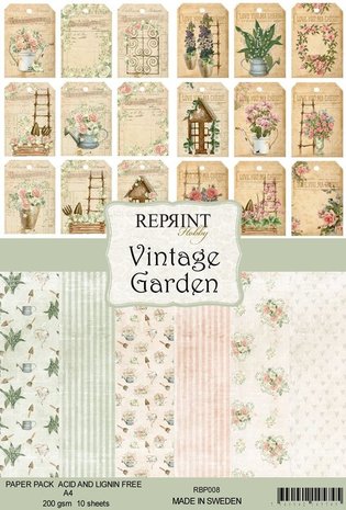 Reprint Vintage Garden Collection A4 Paper Pack (RBP008) (DISCONTINUED) Reprint Vintage Garden Collection A4 Paper Pack (RBP008) (DISCONTINUED)