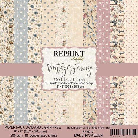 Reprint Vintage Sewing Collection 8x8 Inch Paper Pack (RPM012) (DISCONTINUED) Reprint Vintage Sewing Collection 8x8 Inch Paper Pack (RPM012) (DISCONTINUED)