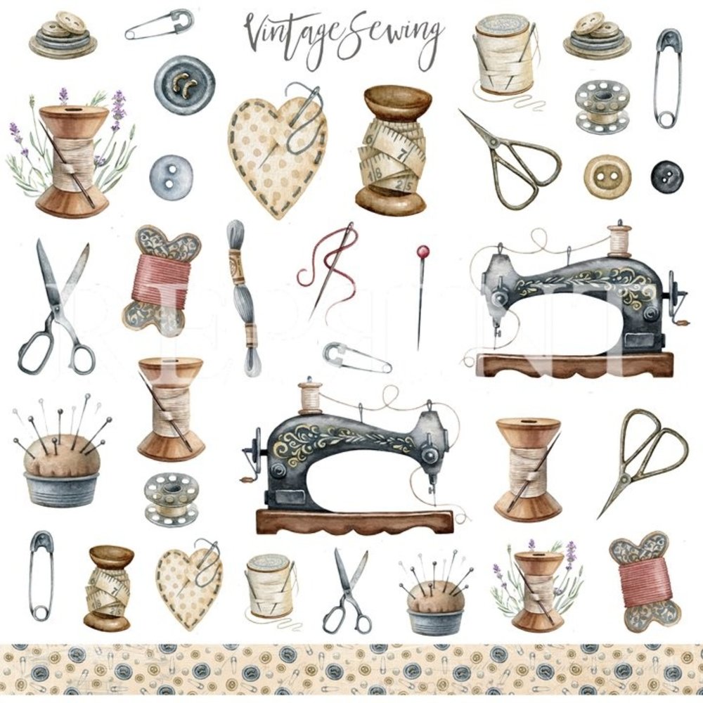 Reprint Vintage Sewing Collection 8x8 Inch Paper Pack (RPM012) (DISCONTINUED) Reprint Vintage Sewing Collection 8x8 Inch Paper Pack (RPM012) (DISCONTINUED)