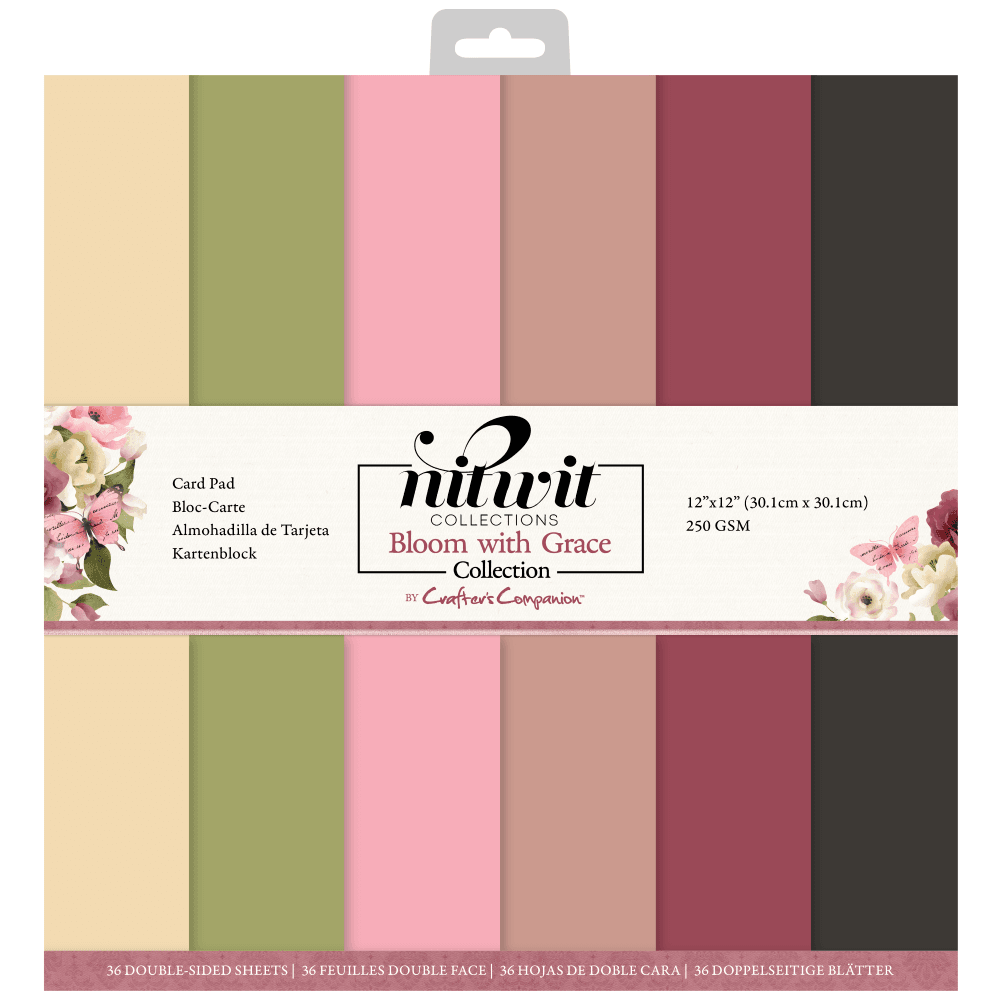 Crafter's Companion Bloom with Grace 12x12 Inch Card Pad (NIT-BWG-CARD12) (OUTLET) Crafter's Companion Bloom with Grace 12x12 Inch Card Pad (NIT-BWG-CARD12) (OUTLET)