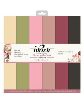 Crafter's Companion Bloom with Grace 12x12 Inch Card Pad (NIT-BWG-CARD12) (OUTLET)
