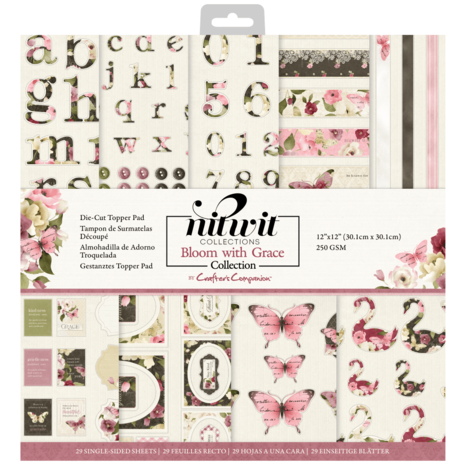 Crafter's Companion Bloom with Grace 12x12 Inch Die-Cut Topper Pad (NIT-BWG-TOP12) (OUTLET) Crafter's Companion Bloom with Grace 12x12 Inch Die-Cut Topper Pad (NIT-BWG-TOP12) (OUTLET)