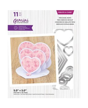 Gemini Triple Easel Hearts Create-a-Card Dies (GEM-MD-CAD-TEHE) (DISCONTINUED)