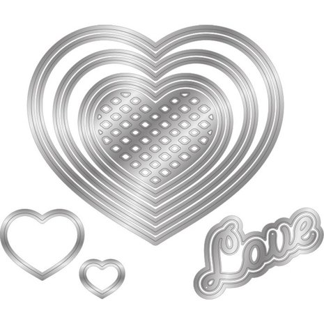 Gemini Triple Easel Hearts Create-a-Card Dies (GEM-MD-CAD-TEHE) (DISCONTINUED)