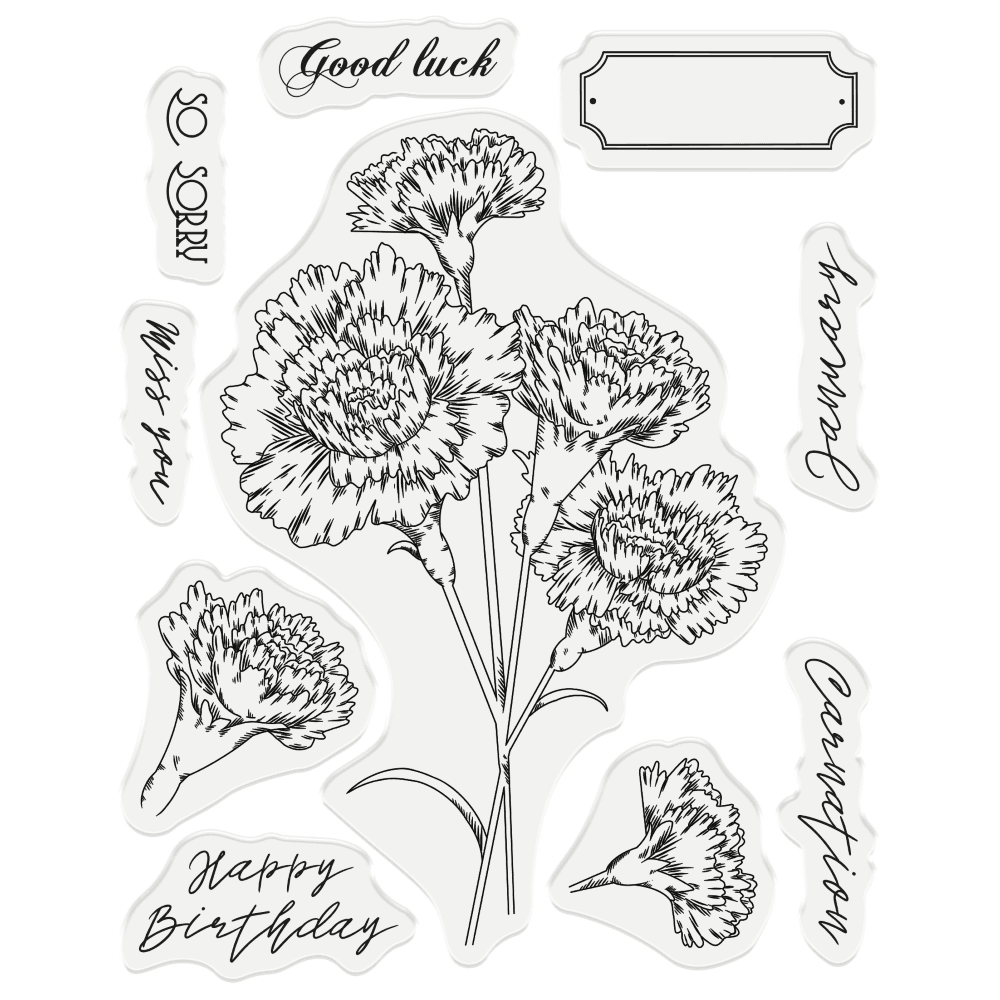 Gemini January Carnation Stamp & Die (GEM-STD-JANCARN) (DISCONTINUED)