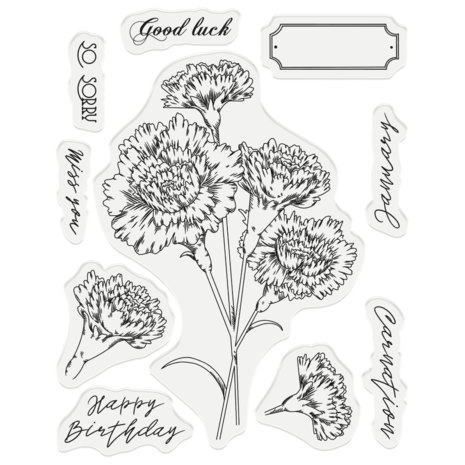 Gemini January Carnation Stamp & Die (GEM-STD-JANCARN) (DISCONTINUED)