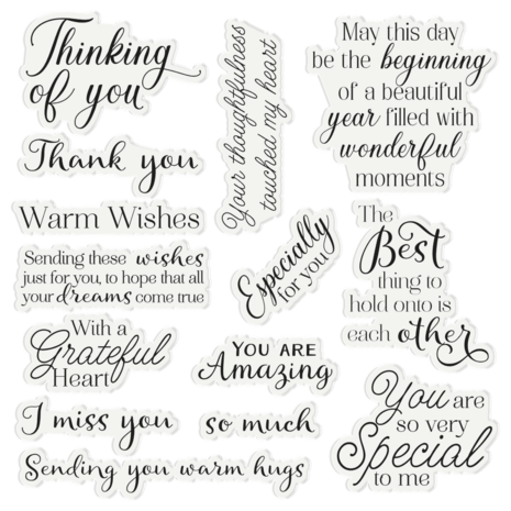 Crafter's Companion Caring Thoughts Clear Stamps With a Grateful Heart (S-CT-ST-WAGH) (OUTLET)