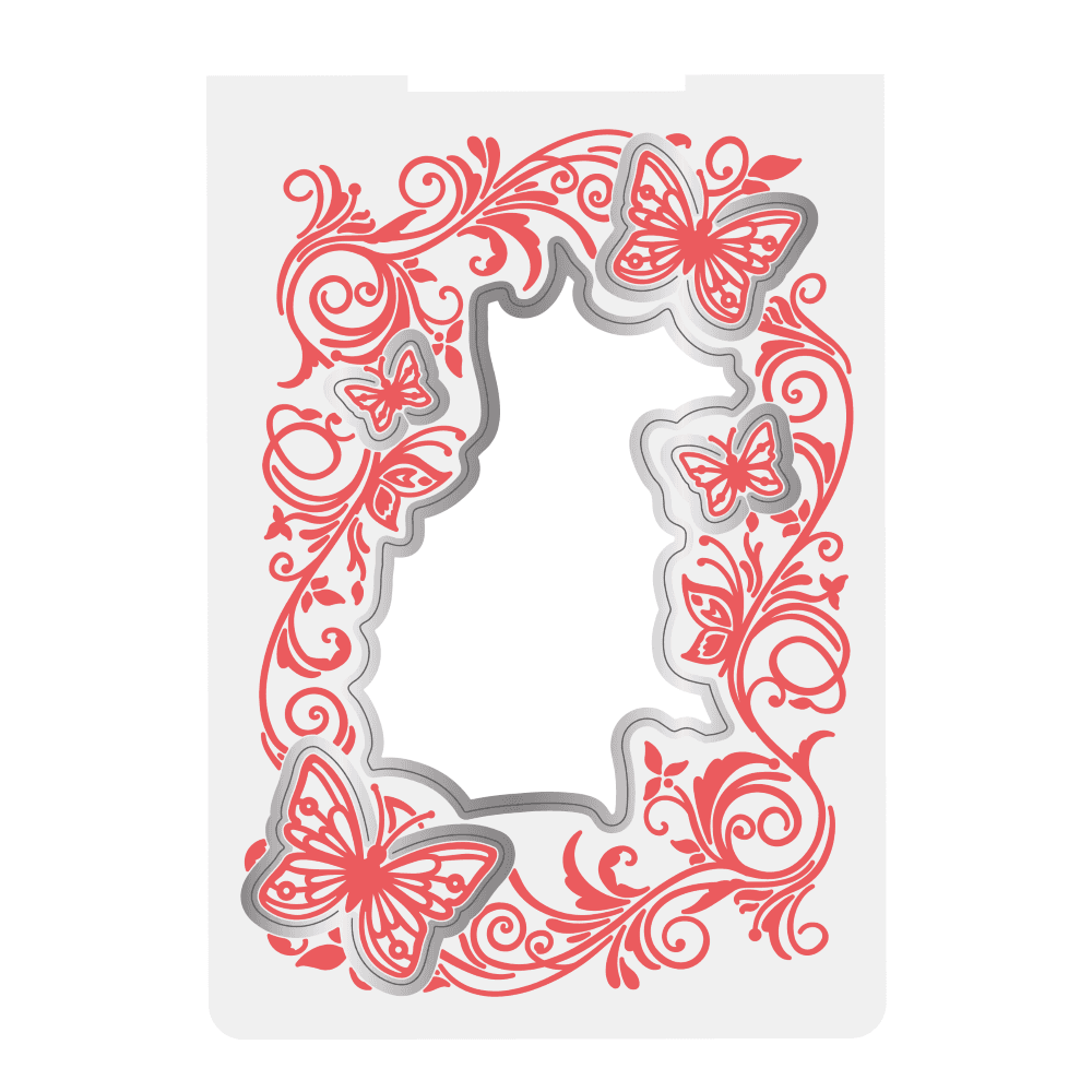 Crafter's Companion Caring Thoughts Cut and Emboss Folder Butterfly Swirls (S-CT-CEF-BSWIR) (OUTLET)