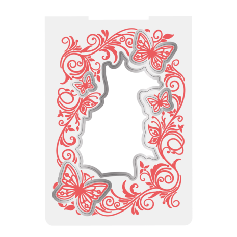 Crafter's Companion Caring Thoughts Cut and Emboss Folder Butterfly Swirls (S-CT-CEF-BSWIR) (OUTLET)