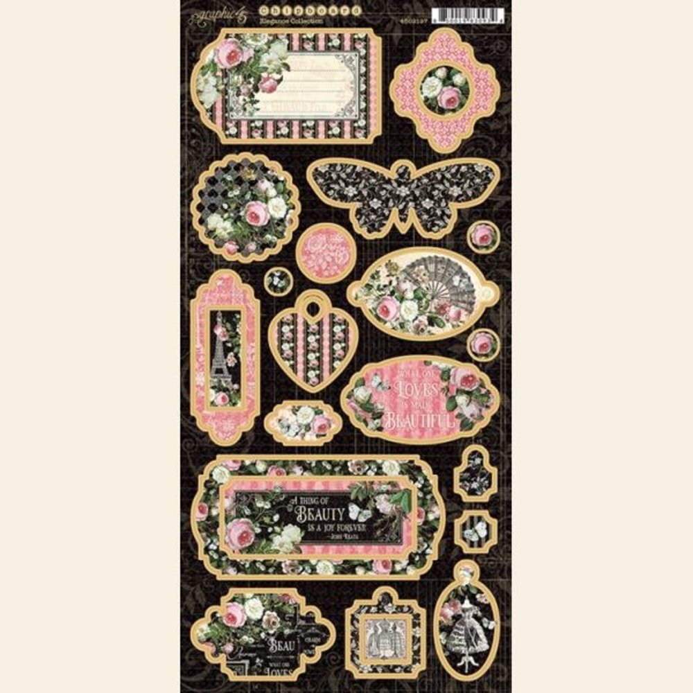 Graphic 45 Elegance Chipboard (4502197) (OUTLET) Graphic 45 Elegance Chipboard (4502197) (OUTLET)