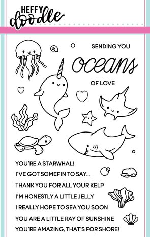Heffy Doodle Oceans of Love Clear Stamps (HFD0042) (OUTLET)