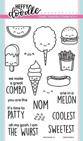 Heffy Doodle Treat Yo'Self Clear Stamps (HFD0166) (OUTLET) Heffy Doodle Treat Yo'Self Clear Stamps (HFD0166) (OUTLET)