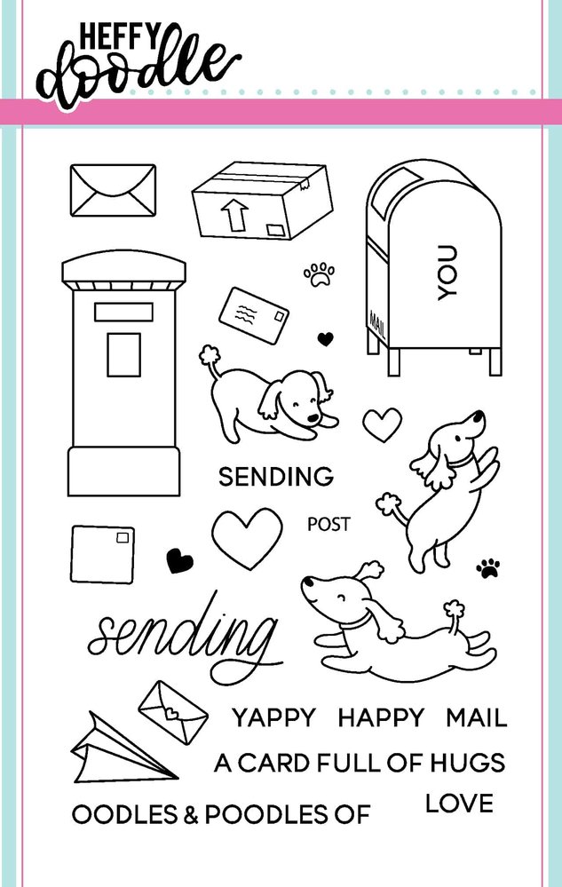 Heffy Doodle Yappy Happy Mail Clear Stamps (HFD0052) (OUTLET)