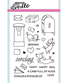 Heffy Doodle Yappy Happy Mail Clear Stamps (HFD0052) (OUTLET)