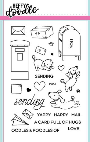 Heffy Doodle Yappy Happy Mail Clear Stamps (HFD0052) (OUTLET)