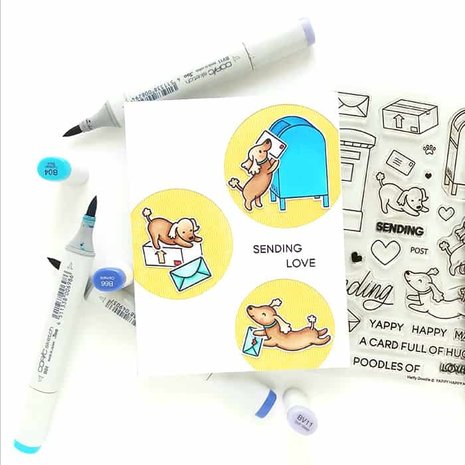 Heffy Doodle Yappy Happy Mail Clear Stamps (HFD0052) (OUTLET)