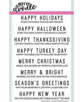 Heffy Doodle Holiday Sentiment Duos Clear Stamps (HFD0091) (OUTLET)