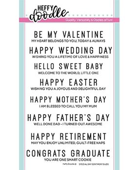 Heffy Doodle Special Day Sentiment Duos Clear Stamps (HFD0138) (OUTLET)