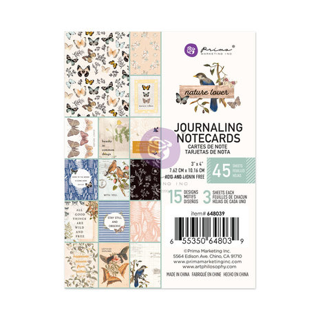 Prima Marketing Nature Lover 3x4 Inch Journaling Cards (648039) (DISCONTINUED)