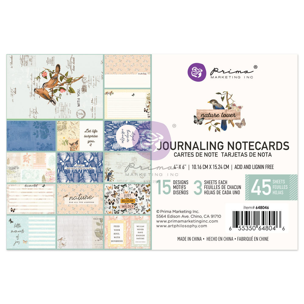 Prima Marketing Nature Lover 4x6 Inch Journaling Cards (648046) (DISCONTINUED)
