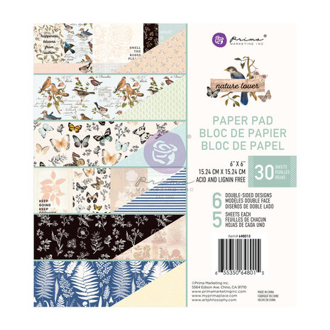 Prima Marketing Nature Lover 6x6 Inch Paper Pad (648015) (DISCONTINUED) Prima Marketing Nature Lover 6x6 Inch Paper Pad (648015) (DISCONTINUED)
