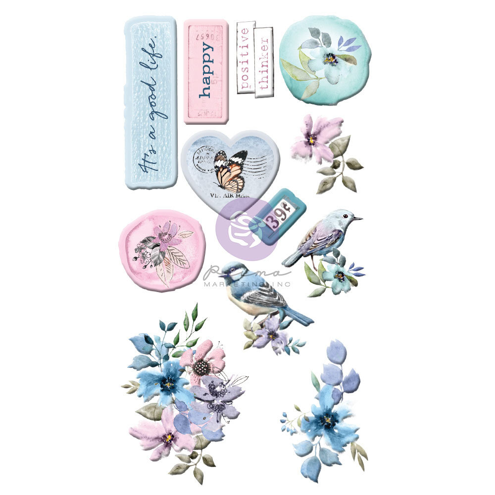 Prima Marketing Watercolor Floral Puffy Stickers (651497) (DISCONTINUED) Prima Marketing Watercolor Floral Puffy Stickers (651497) (DISCONTINUED)