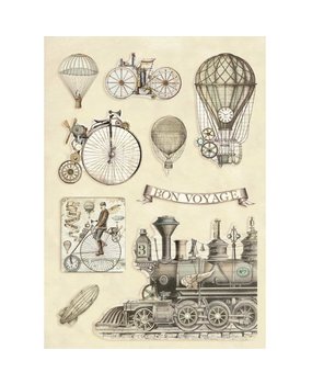 Stamperia Wooden Shapes A5 Voyages Fantastiques Transport (KLSP096) (DISCONTINUED)