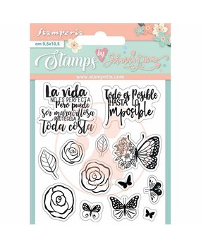 Stamperia Circle of Love Roses and Butterfly Clear Stamps (WTKJR34) (DISCONTINUED)
