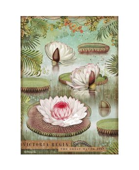 Stamperia Rice Paper A4 Amazonia Water Lily (6 pcs) (DFSA4529) (DISCONTINUED)