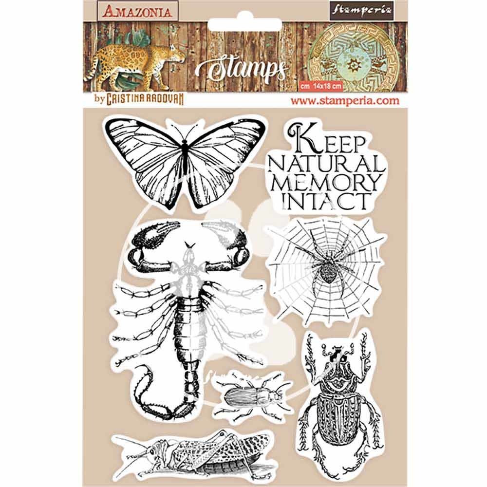 Stamperia Natural Rubber Stamp Amazonia Butterfly (WTKCC193) (DISCONTINUED)