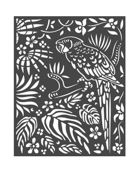 Stamperia Thick Stencil 20x25cm Amazonia Parrot (KSTD067) (DISCONTINUED)