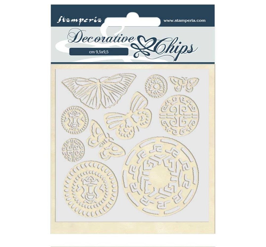 Stamperia Decorative Chips Amazonia Butterfly Tribal (SCB42) (DISCONTINUED)