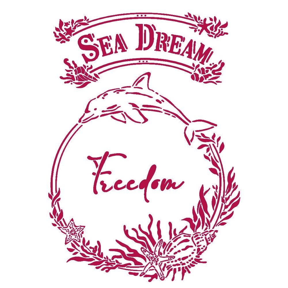 Stamperia Stencil A4 Romantic Sea Dream Freedom (KSG462) (DISCONTINUED) Stamperia Stencil A4 Romantic Sea Dream Freedom (KSG462) (DISCONTINUED)