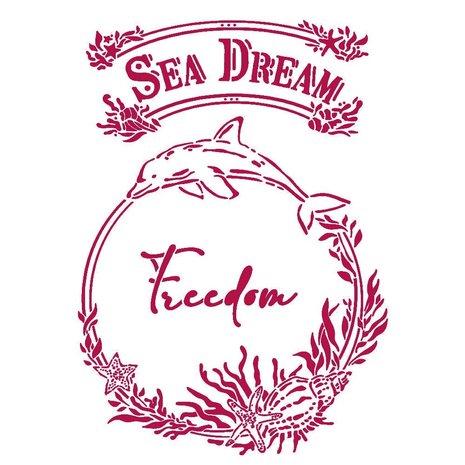 Stamperia Stencil A4 Romantic Sea Dream Freedom (KSG462) (DISCONTINUED) Stamperia Stencil A4 Romantic Sea Dream Freedom (KSG462) (DISCONTINUED)