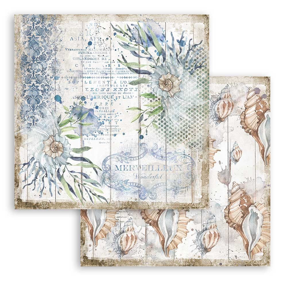 Download Romantic Sea Dream Shells 12x12 Inch Paper Sheets 10pcs Sbb787 Craftlines