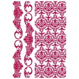 Stamperia Stencil A4 Romantic Journal Border and Texture (KSG458) (DISCONTINUED)