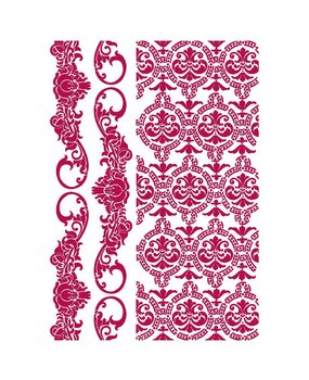 Stamperia Stencil A4 Romantic Journal Border and Texture (KSG458) (DISCONTINUED)