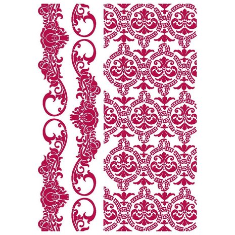 Stamperia Stencil A4 Romantic Journal Border and Texture (KSG458) (DISCONTINUED) Stamperia Stencil A4 Romantic Journal Border and Texture (KSG458) (DISCONTINUED)