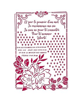 Stamperia Stencil A4 Romantic Journal Flower with Frame (KSG457) (DISCONTINUED)