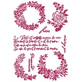 Stamperia Stencil A4 Romantic Journal Garlands Love (KSG461) (DISCONTINUED)